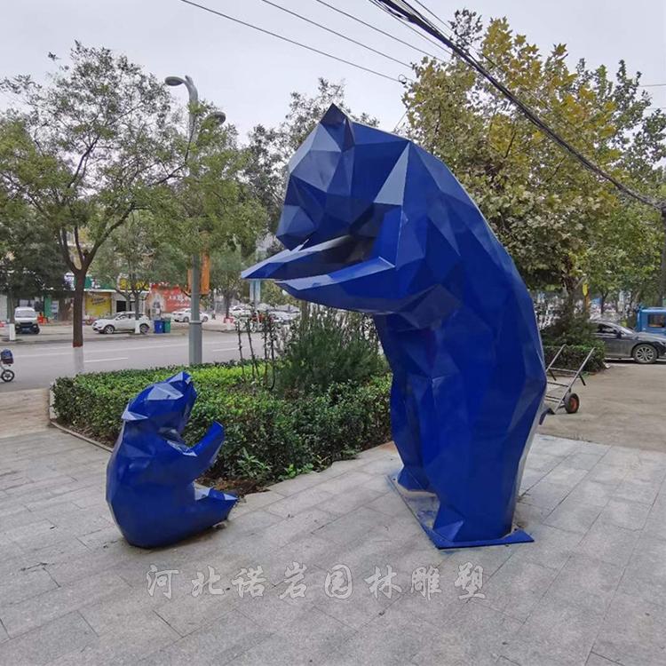 不锈钢彩色动物雕塑  不锈钢狗熊造型雕塑   不锈钢主题雕塑加工