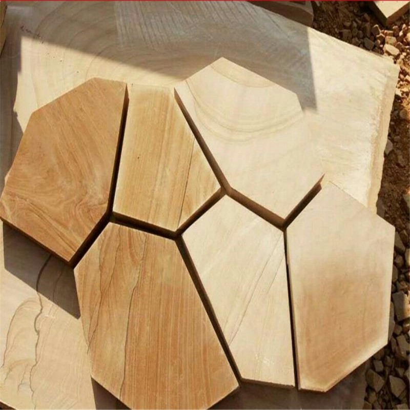 批发黄木纹冰裂纹 黄木纹网贴石 网贴石碎拼 铺地冰裂纹网贴