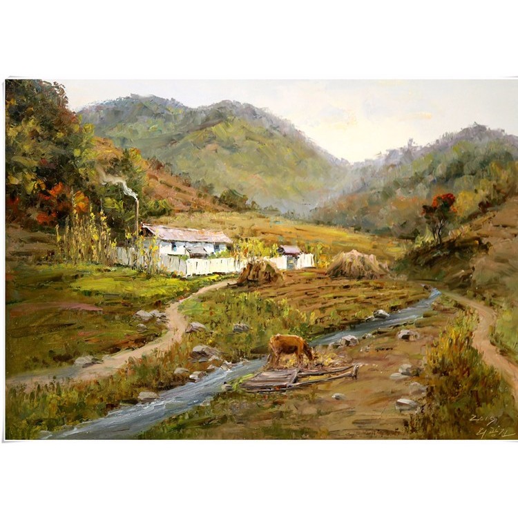 朝鲜油画 朝鲜艺术品创作基地 朝鲜油画 专业定制油画