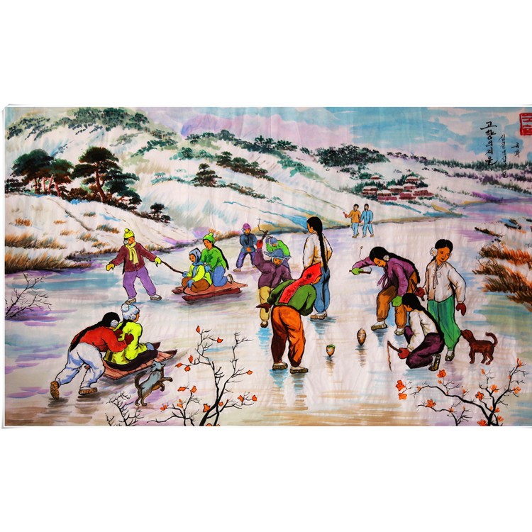 朝鲜油画 朝鲜艺术品创作基地 朝鲜油画 专业定制油画