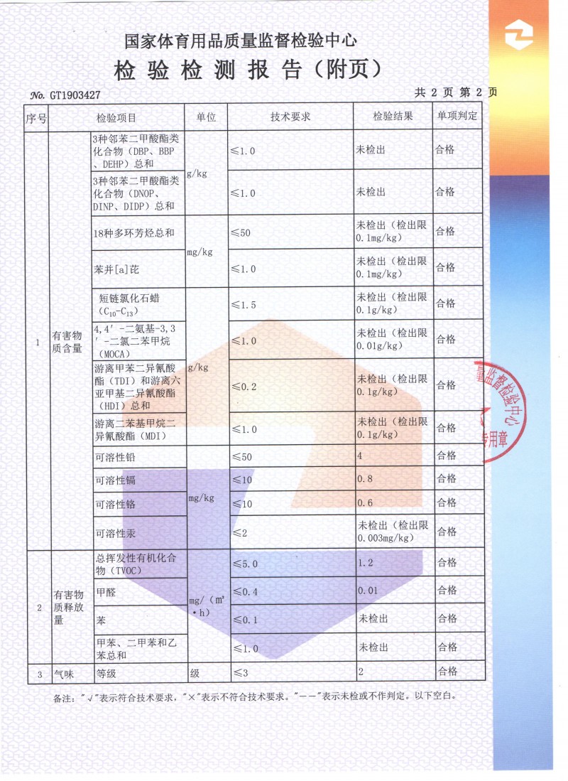 新国标化学检测报告