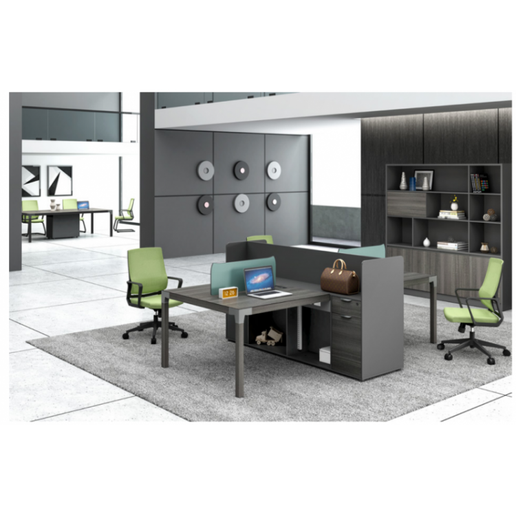 沈阳办公家具厂家直销屏风工位钢木结合桌电脑桌四人位组合桌