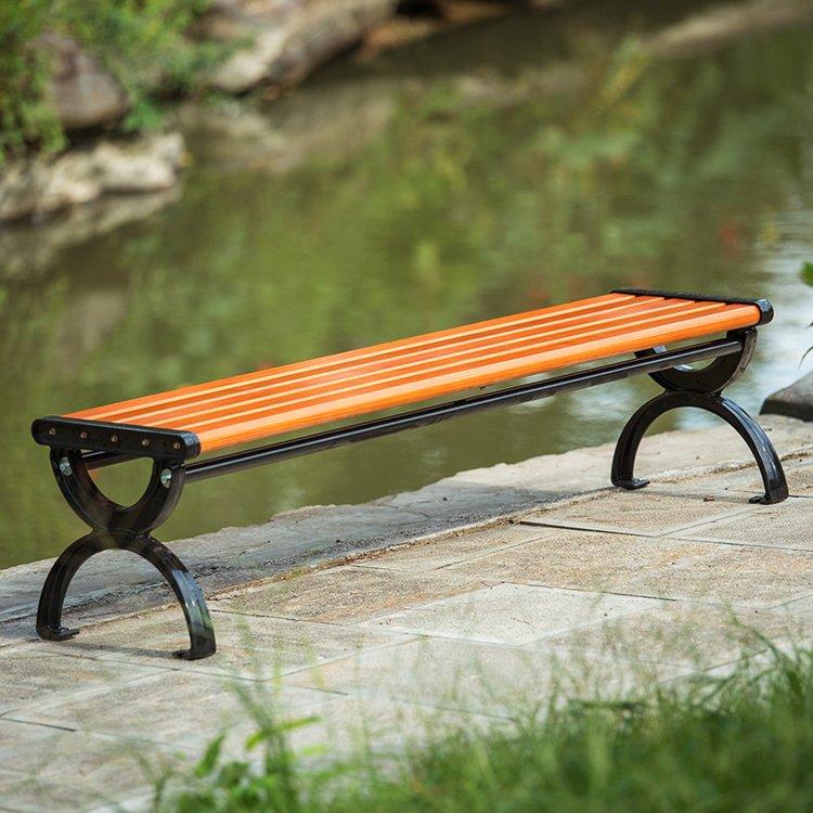 咸阳市户外公园椅 防腐木排椅 休闲长条凳  实木条椅子 公共商场长凳