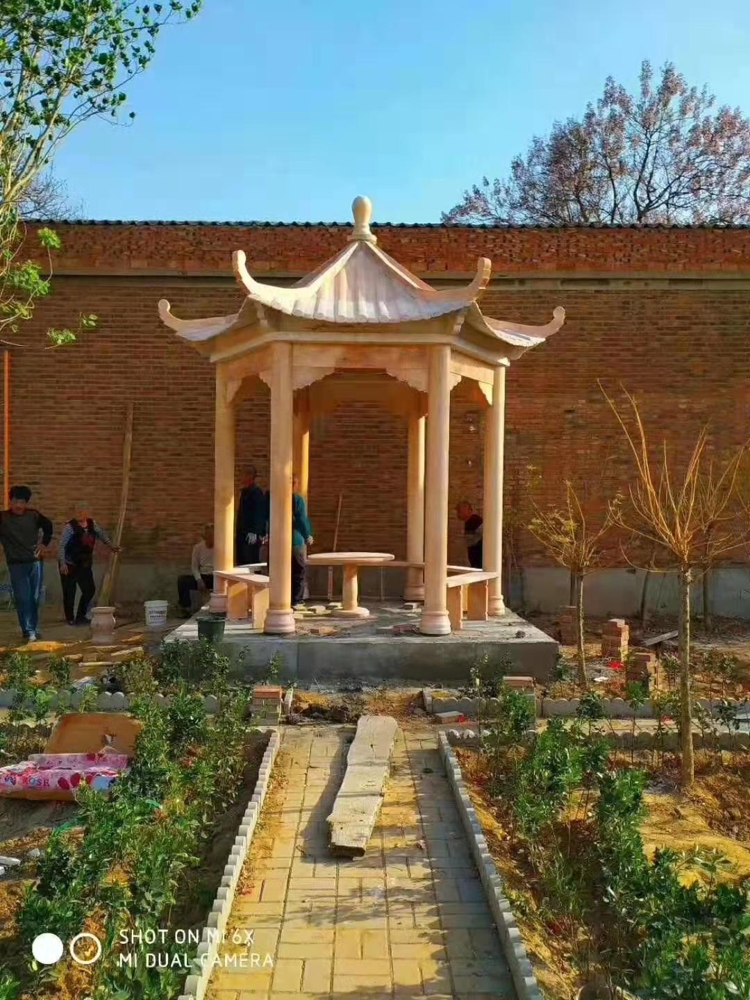 园林景观八角石凉亭定制 公园户外广场乘凉休憩石雕亭子