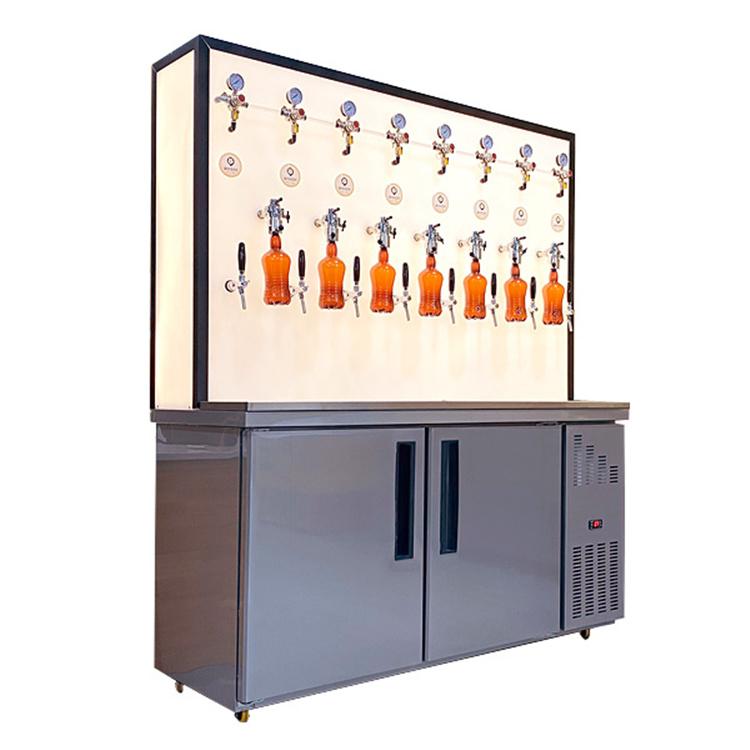 售酒机木桶  水晶发光啤酒墙  售酒机金色