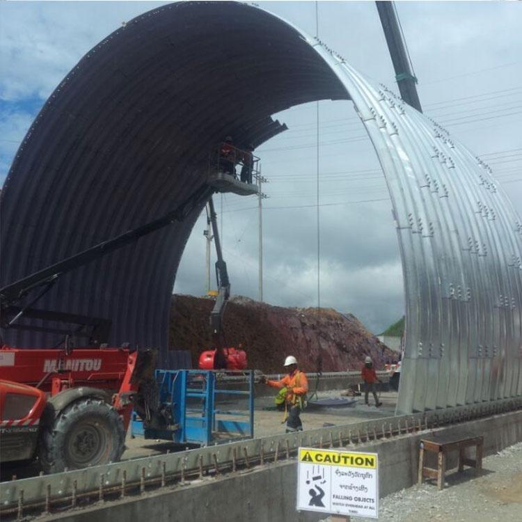 湖北恩施桥梁波纹管涵百功金属波纹涵管热镀锌波纹钢板涵洞加固