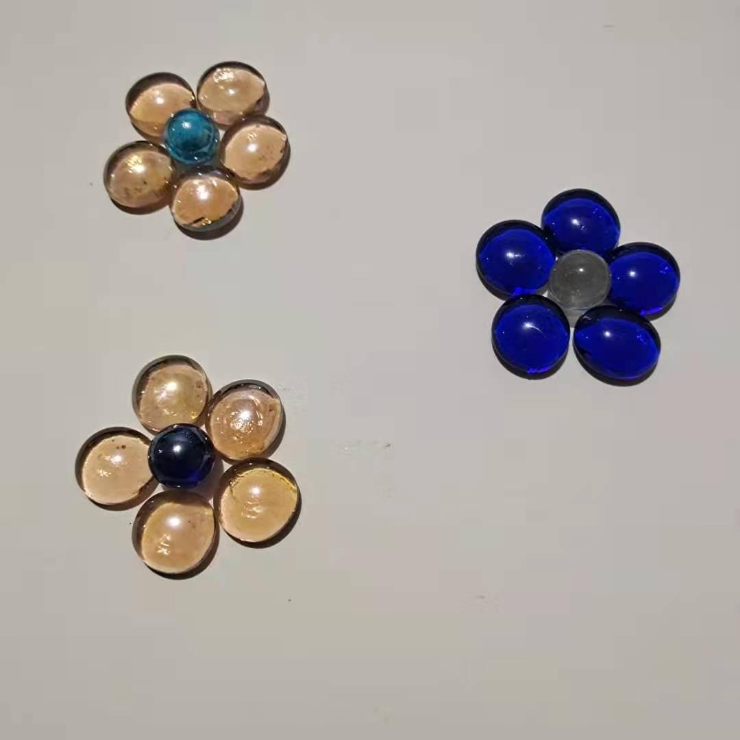 玻璃扁珠 彩色玻璃扁珠 染色扁珠 鱼缸装饰扁石