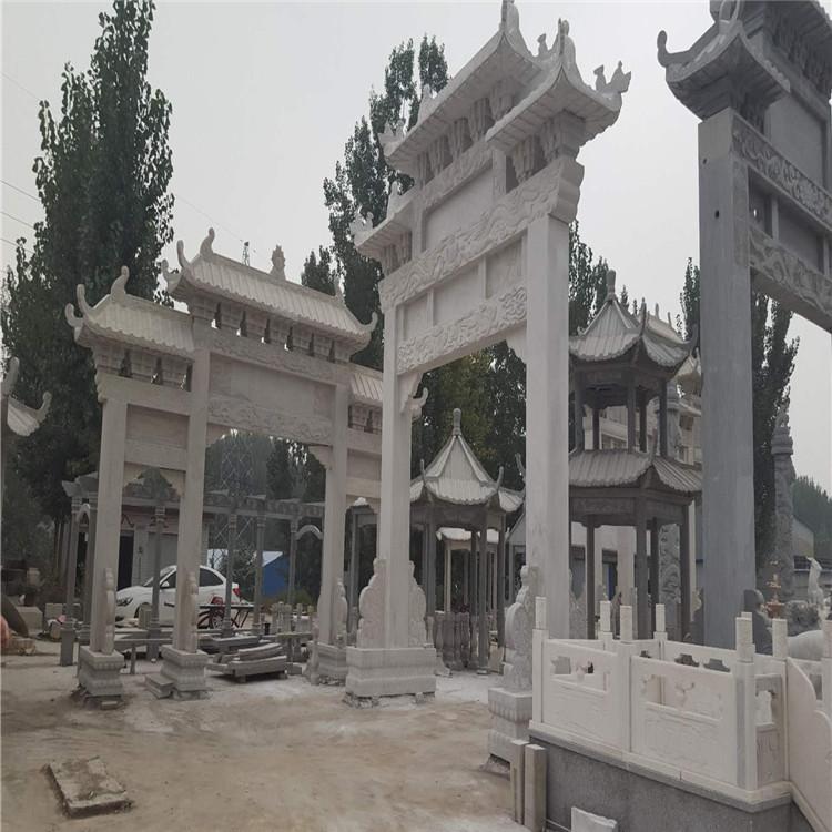 古建筑村口路口门楼摆件 支持定制 石牌坊加工