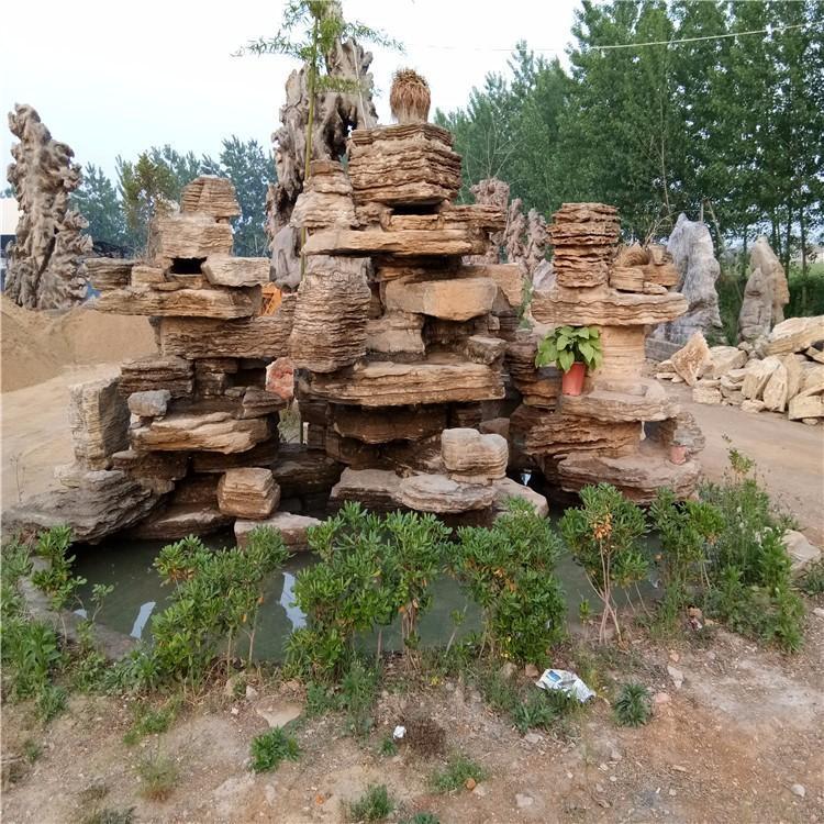 唐山全国各地承接千层石假山 庭院小型假山