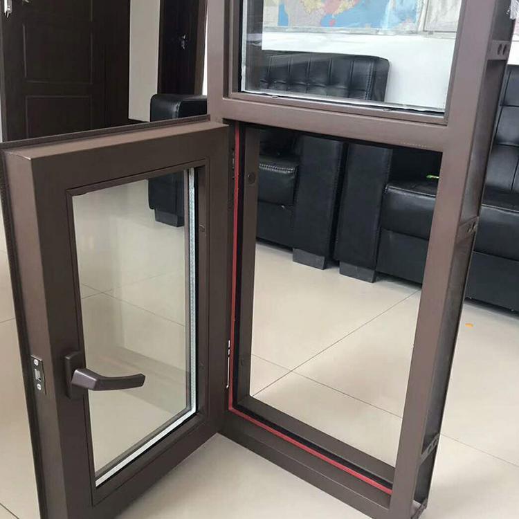 程晟 铝合金系统门窗 断桥平开窗纱网一体 中空钢化玻璃隐排水封阳台双色