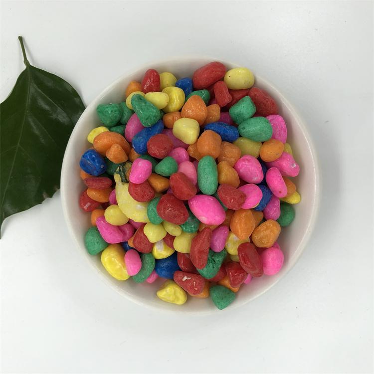 五彩石彩色小石子水族微景观鱼缸 装饰用染色