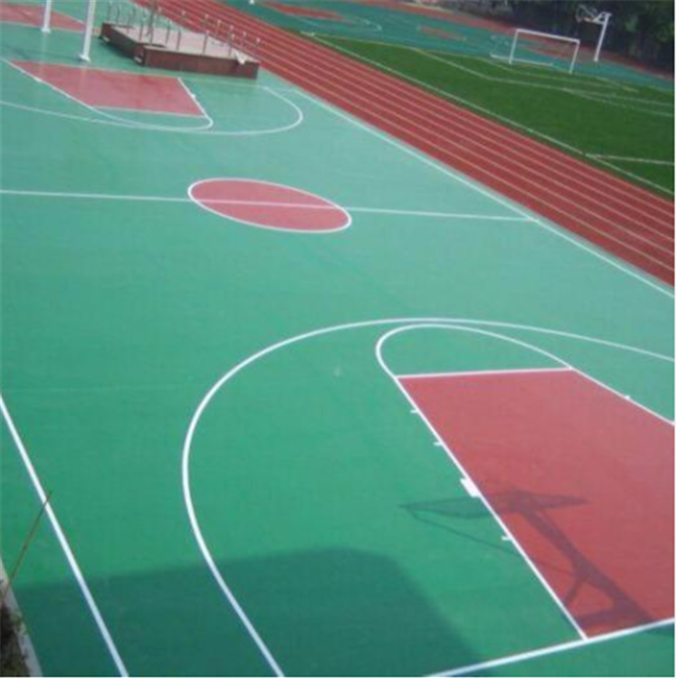 塑胶跑道 篮球场施工 塑胶球场地 环保材料硅PU球场 室外篮球场