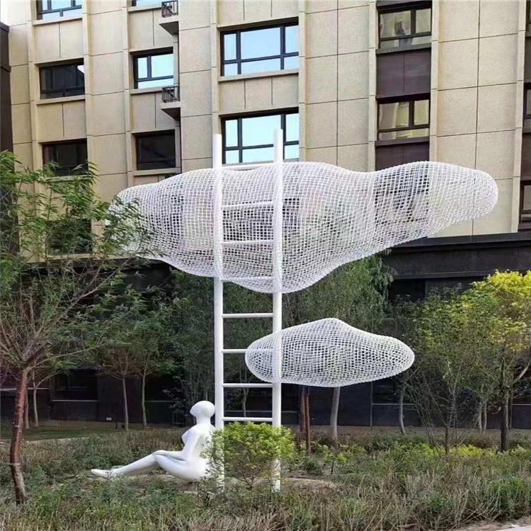不锈钢广场雕塑 不锈钢景观雕塑  不锈钢云朵雕塑