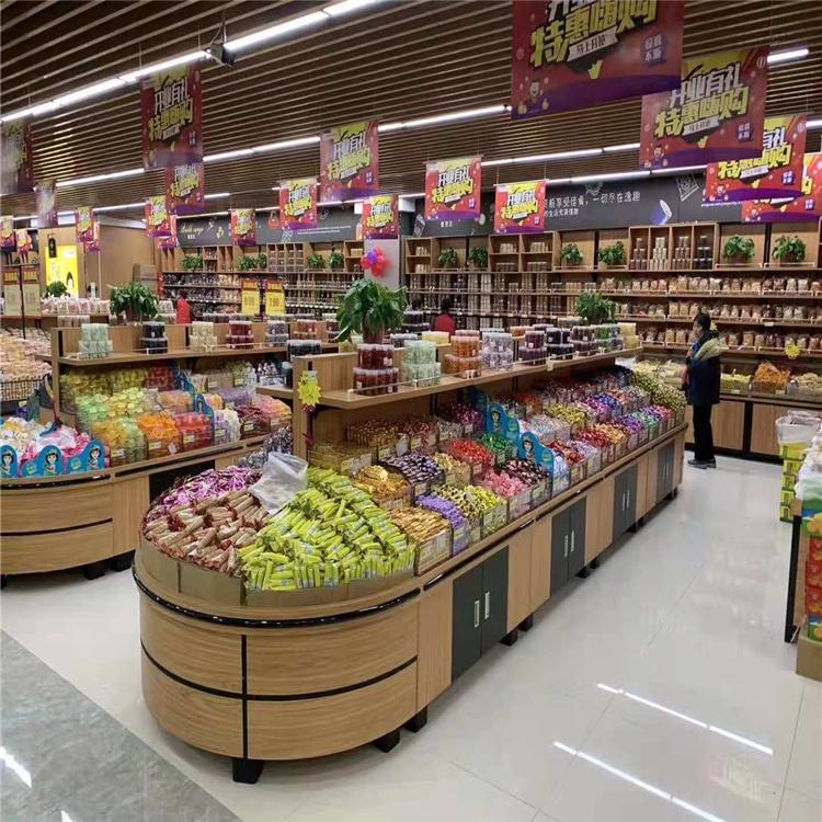 超市货架 果蔬货架生产厂家 展柜厂家 货架展柜尺寸 零食生鲜超市展柜货架