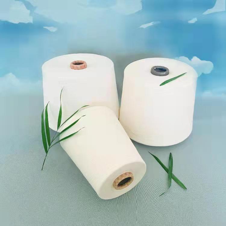 大化涤纶纱环锭纺 涡流纺30支OE26支纯涤纱针织机织合股漂染织布纱缝包线