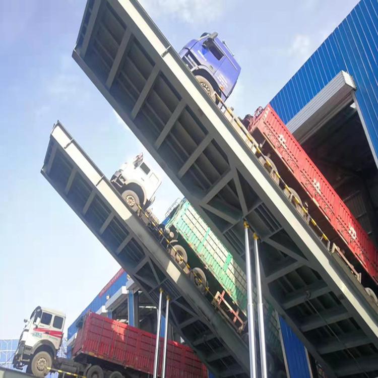通过式卸车机自动升降卸钢铁平台通过式液压翻板卸车平台（3×21）米