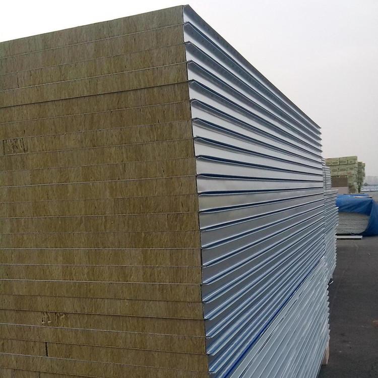  防火阻燃岩棉彩钢夹芯板 厂房隔间板批发