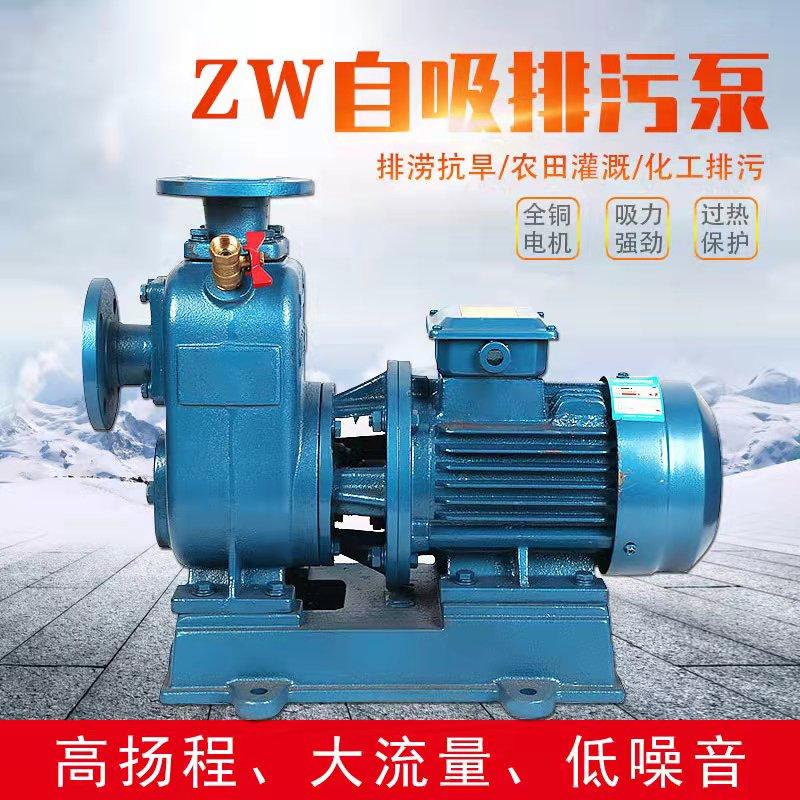 ZW自吸排污泵无堵塞分体直连式工业污水泵卧式不锈钢防爆自吸水泵