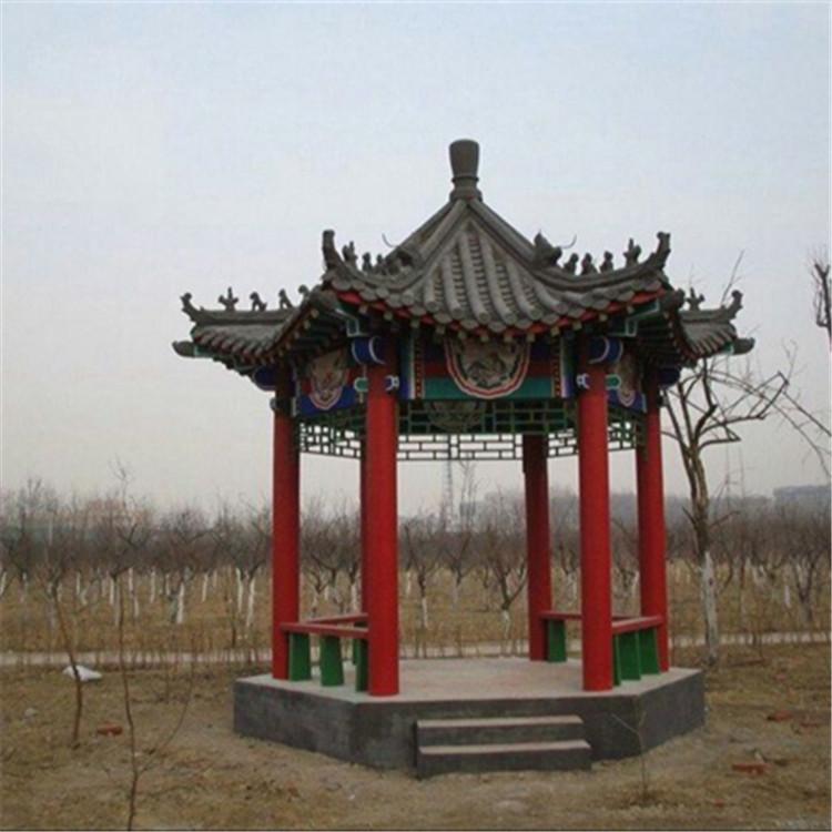古建凉亭 盖青瓦六角亭 凉亭厂家 碳化木古建凉亭 
