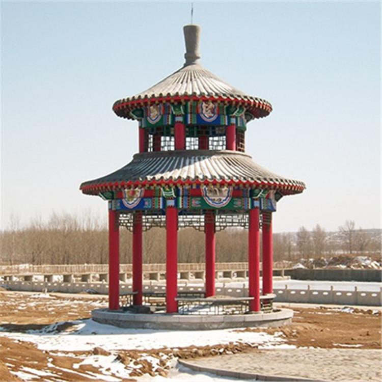 双层古建凉亭 户外公园凉亭定制 双层六角凉亭 防腐八角凉亭厂家