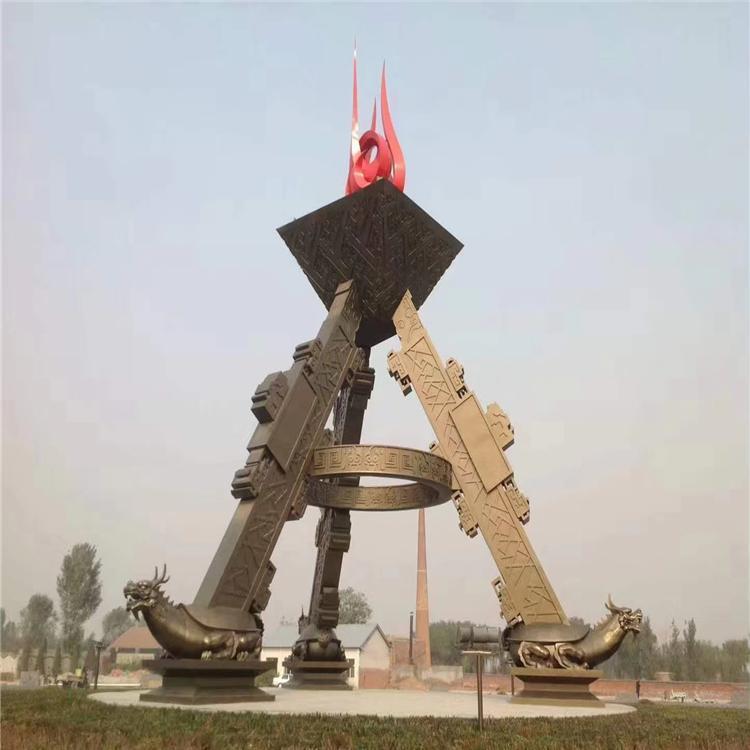 不锈钢大型广场雕塑 城市火炬景观地标 恒大供应商 宏邦雕塑