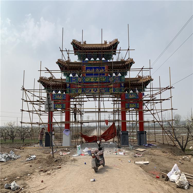防腐木牌楼 牌楼建造 仿古大门建筑 双层牌楼牌楼建价格