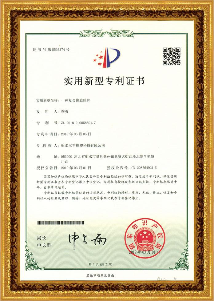 橡胶膜片实用新型专利