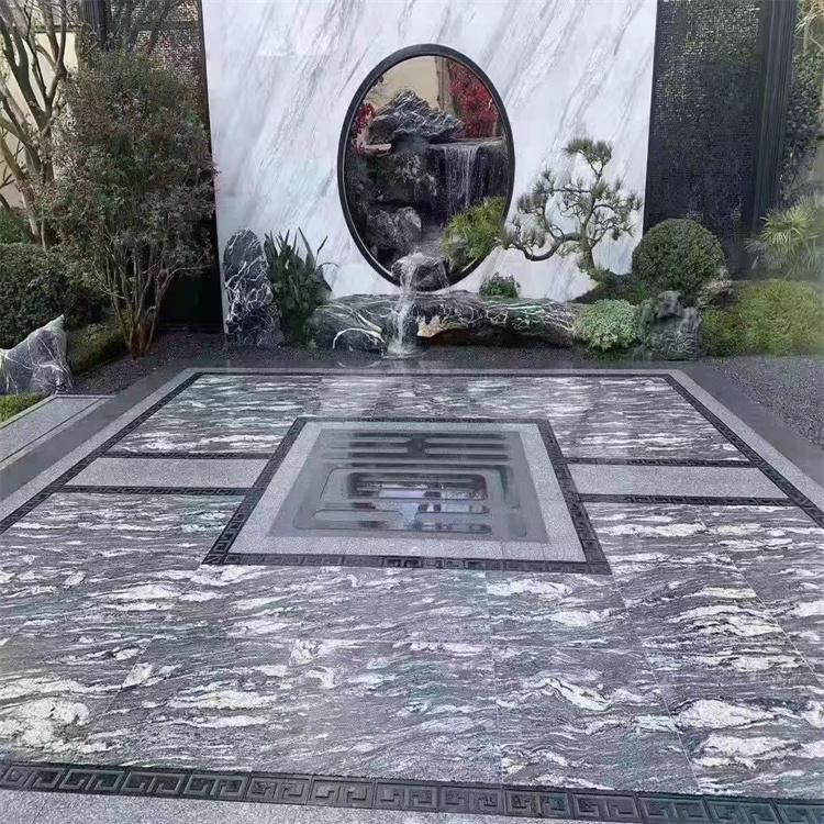 浪淘沙石材 广场铺地砖5公分火烧板 波浪花路边石