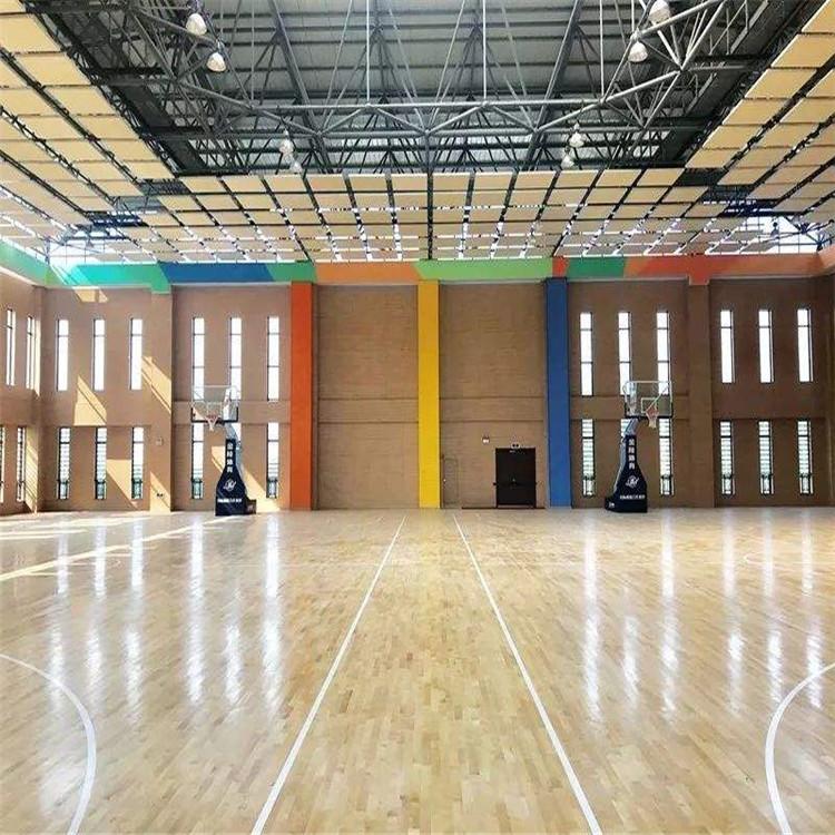 体育用运动木地板 篮球场硬木地板 篮球木地板减震垫规格齐全 体育馆木地板供应商