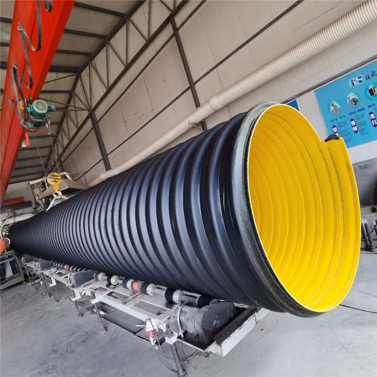 HDPE钢带管现货DN300增强螺旋波纹管400排污管600螺纹管800