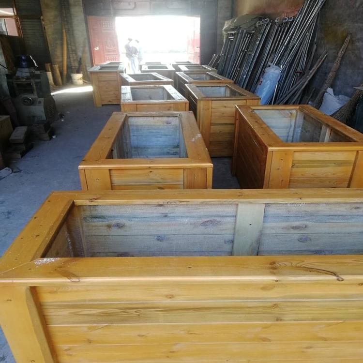 小区防腐木花箱 楼顶阳台防腐木花箱