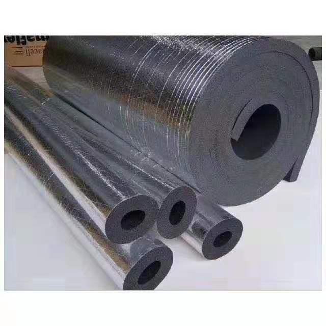 橡塑管贴铝箔 b1级橡塑阻燃隔热保温管 加工橡塑管贴铝箔