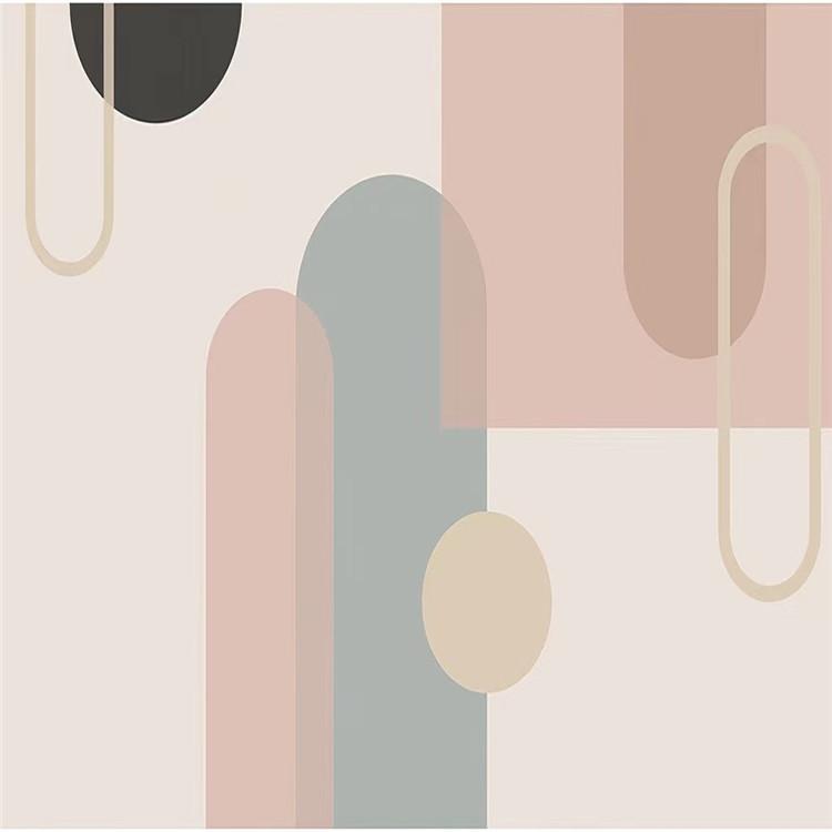 手绘墙纸现代简约装饰墙画几何影视墙壁画复式楼背景墙壁纸墙布