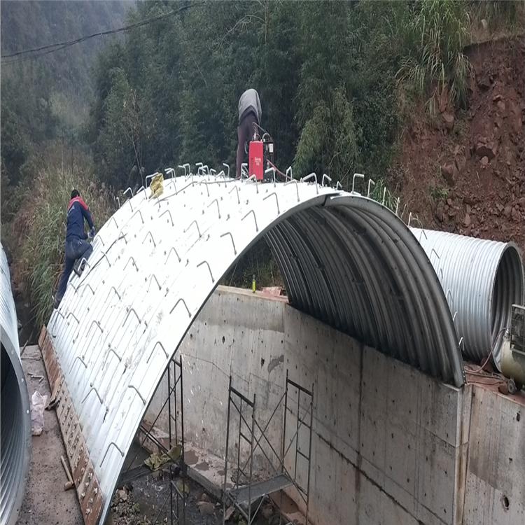 钢波纹拼装圆管涵 钢制波纹管涵施工 公路涵洞排水
