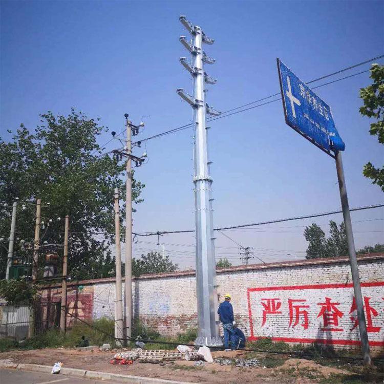 转角电力钢杆热镀锌电力杆 35KV转角电力钢杆