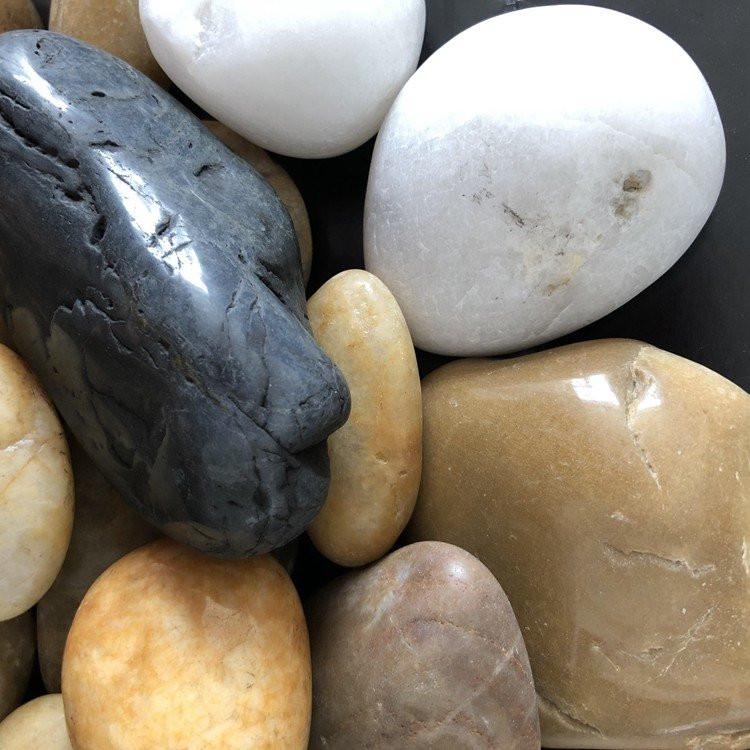 园林铺路用抛光鹅卵石景观五彩雨花石黑砾石 水池盆景装饰