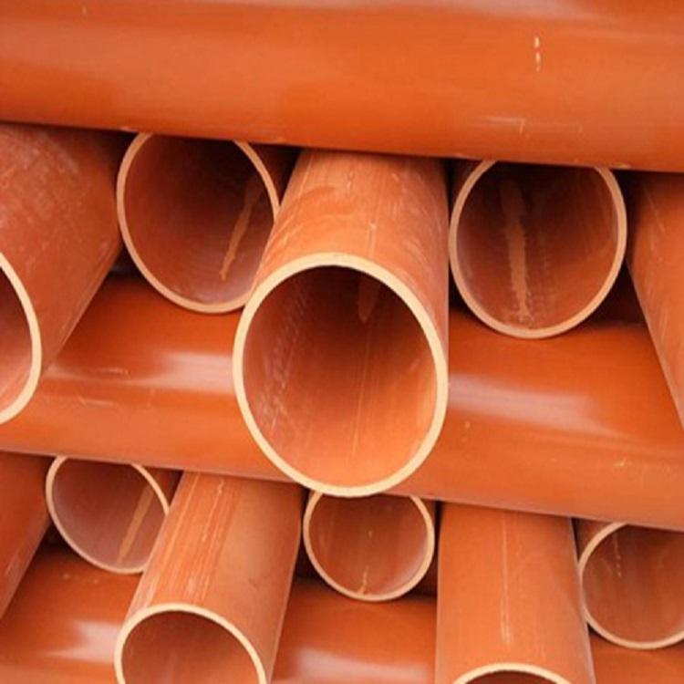 厂家现货定制橘色cpvc电力管电力管材高压电缆管pvc管规格齐全