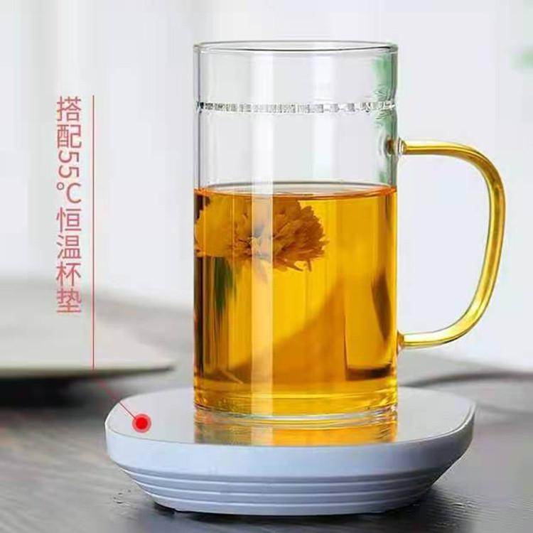 新款月牙被 玻璃杯 创意透明带盖果汁奶茶冷饮杯咖啡杯