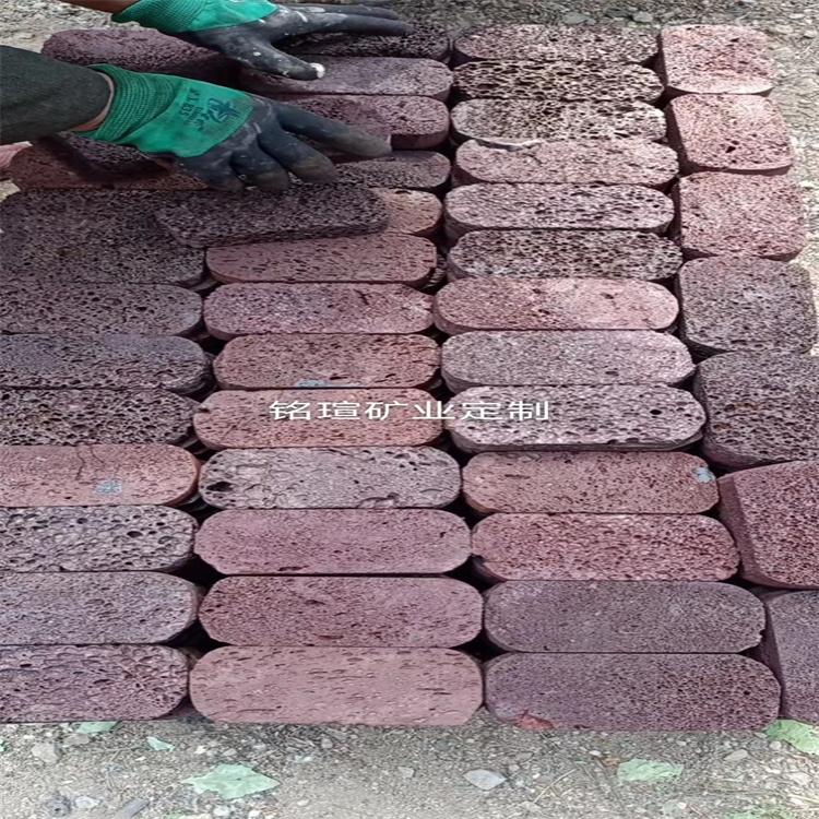 自然面火山石板材贴墙铺地碎拼火山岩板材可加工定制