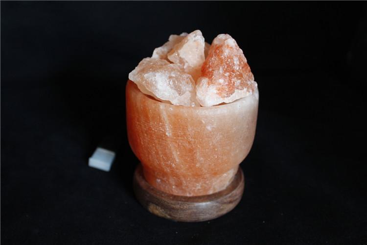 喜马拉雅水晶雕刻小聚宝盆盐灯简约创意装饰台灯可调节夜灯床头灯