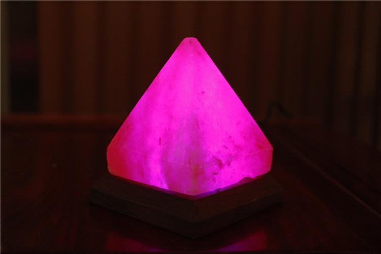 usb盐灯 金字塔 简约创意装饰台灯  七彩夜灯床头灯