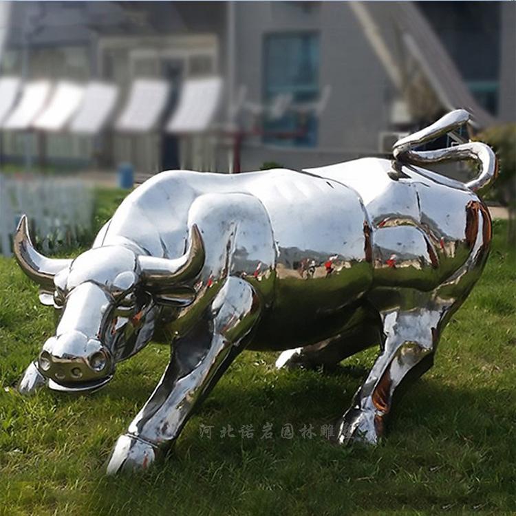 不锈钢斗牛雕塑     不锈钢牛 不锈钢动物雕塑