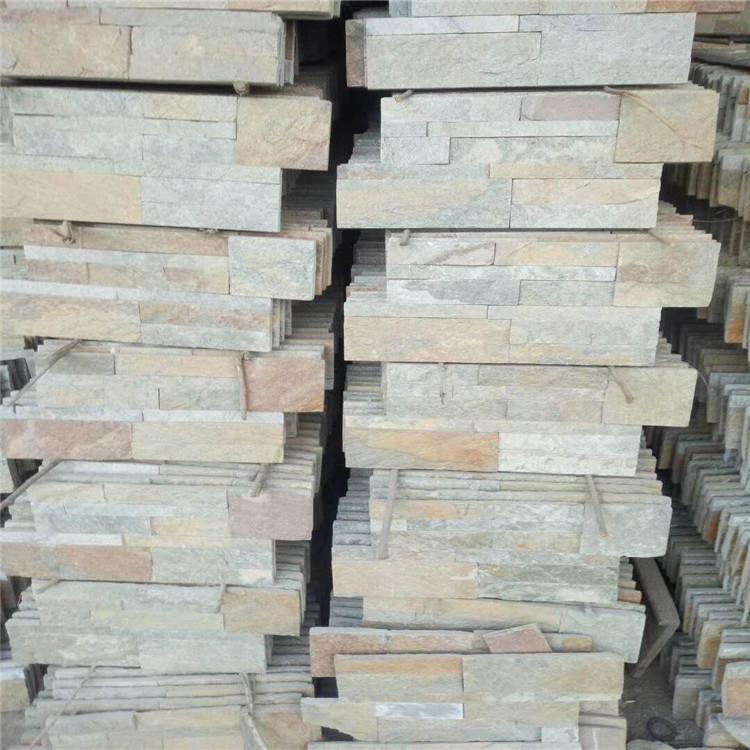 汀步石胶粘文化石 黄木纹天然文化石 价格优惠 青峰