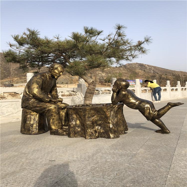 民俗文化雕塑厂家  下棋雕塑