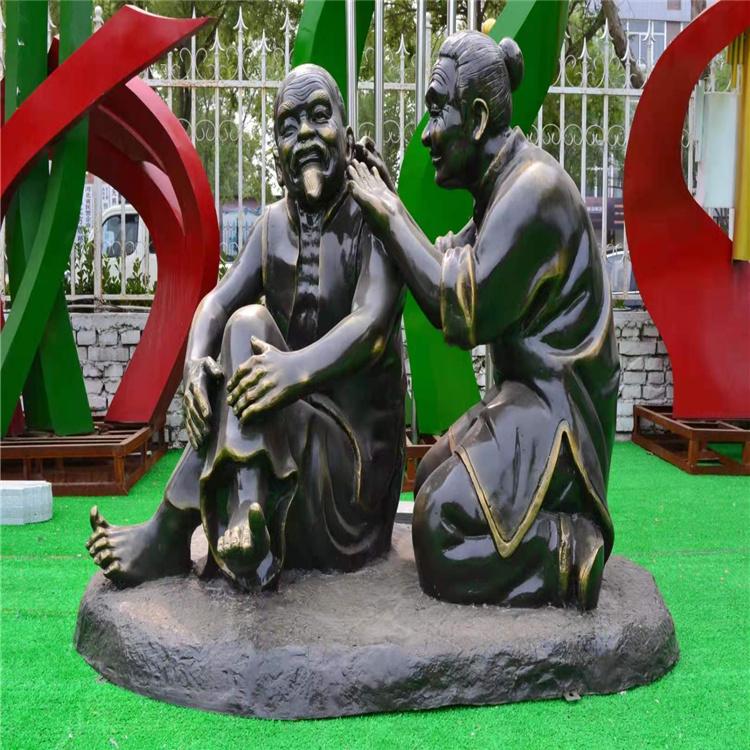 玻璃钢民俗摆件 售楼部房地产仿铜人物雕塑 人物玻璃钢雕塑