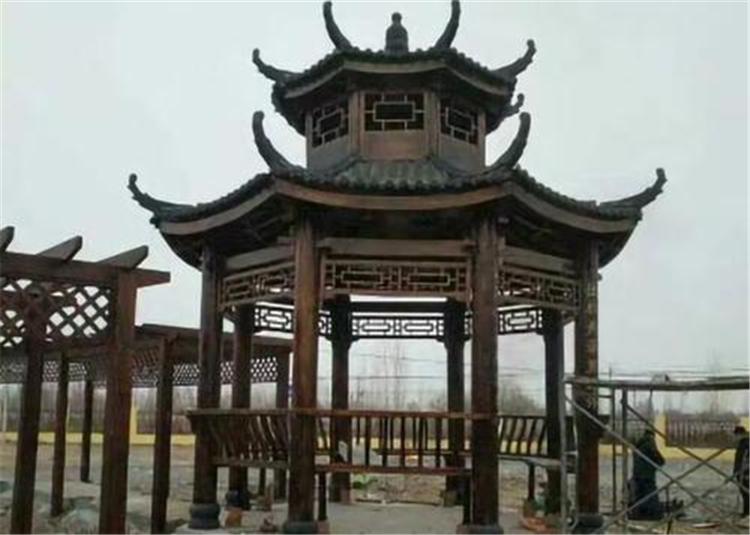 厂家货源庭院简约凉亭 公园六角凉亭 景区古建凉亭 定制双层亭子