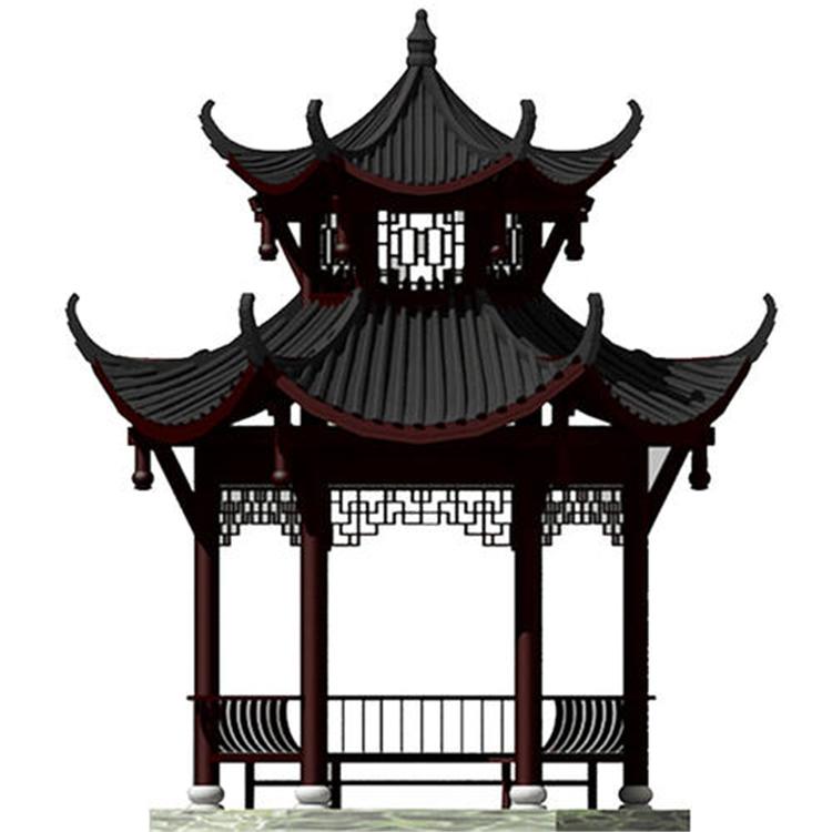 出售古建凉亭 双层仿古风格木亭子 防腐木景观凉亭