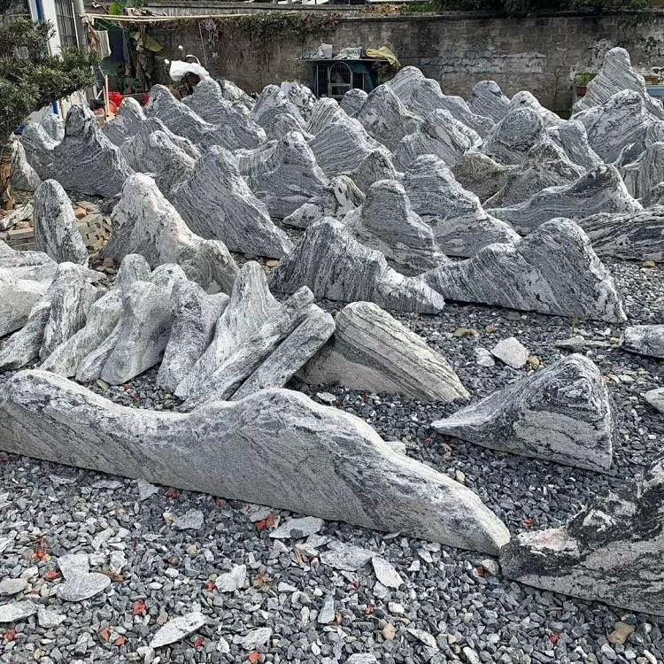 西藏林芝 千层石假山 喷泉水幕 木质亭子 喷泉水幕千层石假山木质亭子千层石假山西藏林芝