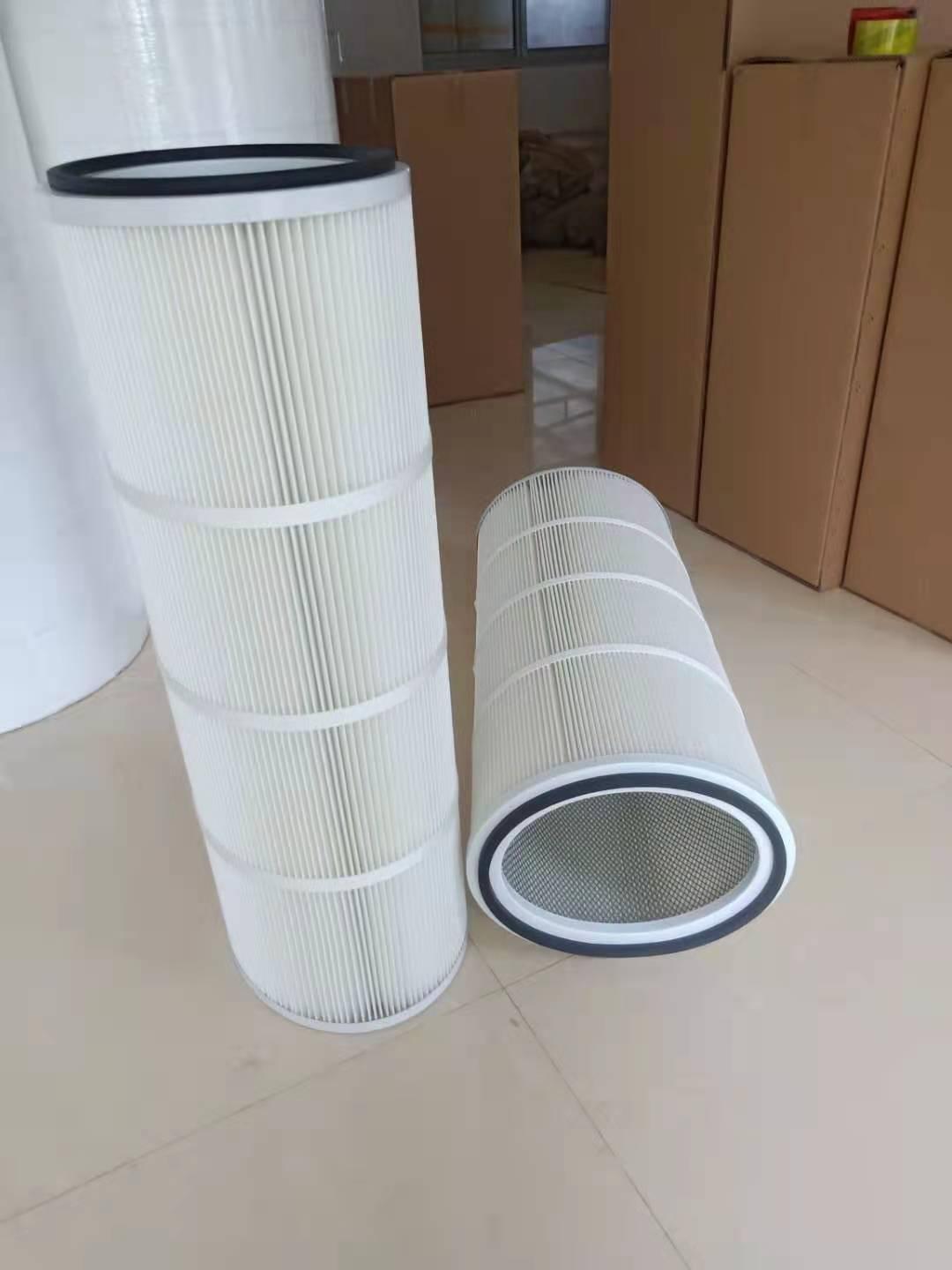 聚酯纤维除尘滤芯 PIFE覆膜聚酯纤维滤筒特点 图片