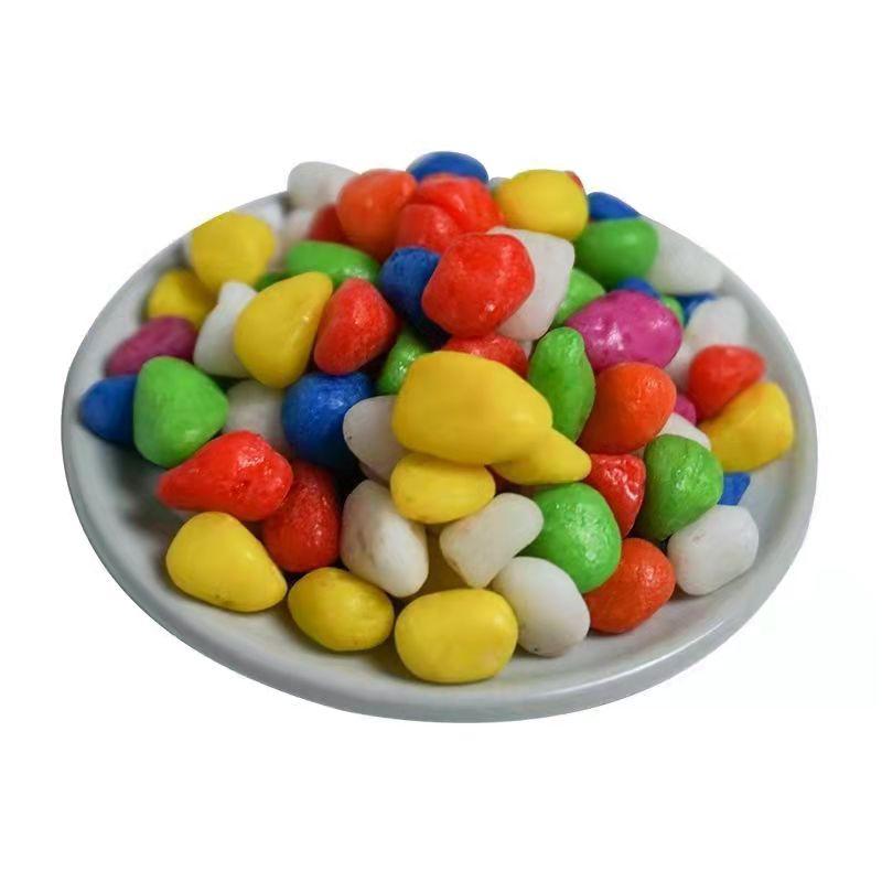  五彩石子 高温烧结不掉色  彩色小石子鹅卵石  水族铺面装饰儿童娱乐